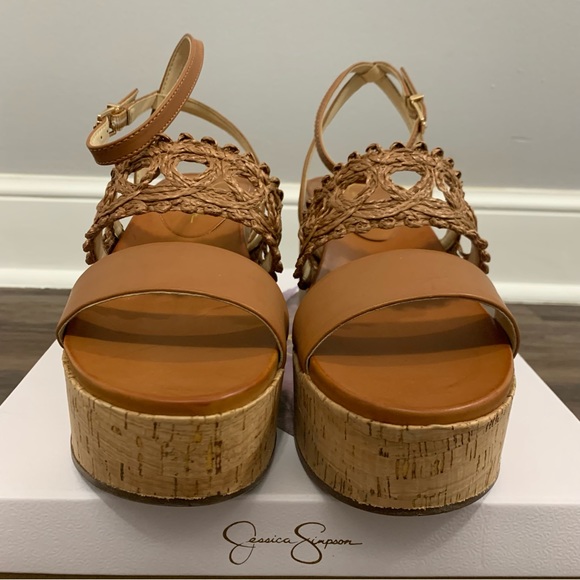 Jessica Simpson Brown Callri Wedge Sandals Size 10 - Picture 6 of 13